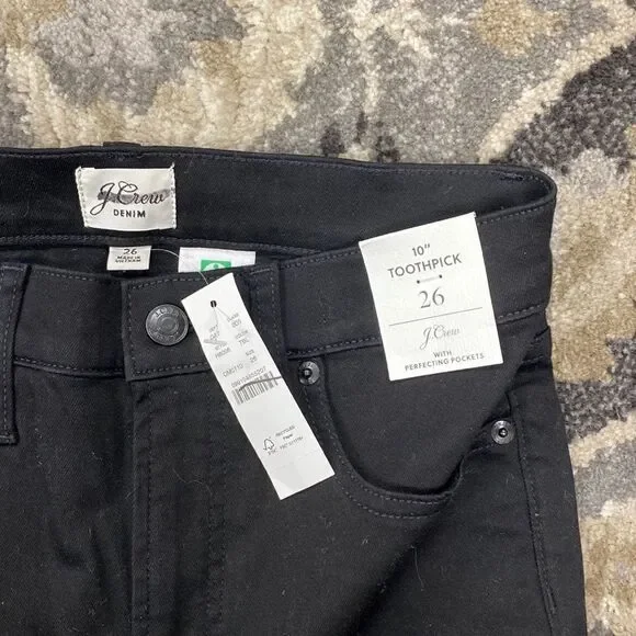 J. Crew 10" highest-rise toothpick jean in true black* - Picture 5 of 6